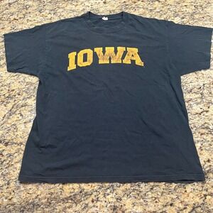 Iowa Hawkeyes Mens T-Shirt Black Yellow Graphic Collegiate Fan Apparel Large